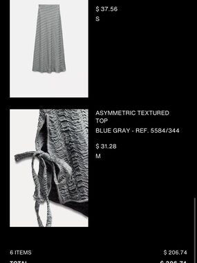 Zara 2 piece set. Blue-Gray Textured Maxi Skirt and matching top